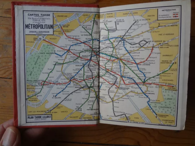 Plan Taride PARIS Métro Autobus - 1962 - Toutes les lignes