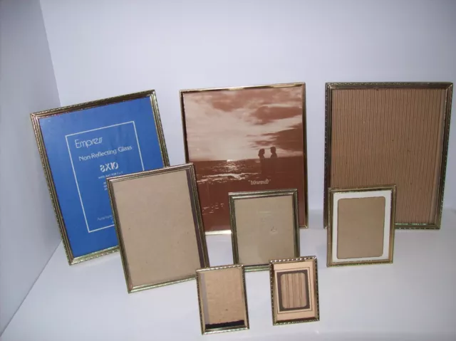 Vintage MID CENTURY Brass Ornate Goldtone Picture Frame Lot: 8x10 5x7 5x4+