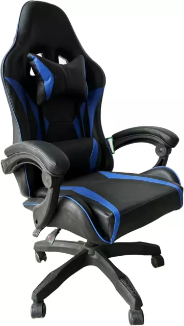 Sport Desk Chair Adjustable Office Gaming Racing Chair Lumbar and Head Pillow Ch
