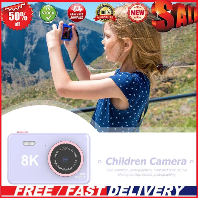 80MP 2.4 inch HD Screen Kids Digital Video Photo Camera with 32GB Card (Purple)