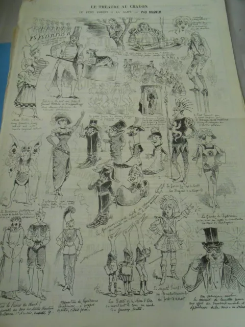 Pèle Mèle de dessins 1885  Le Théatre au Crayon Le Petit Poucet à la Gaité