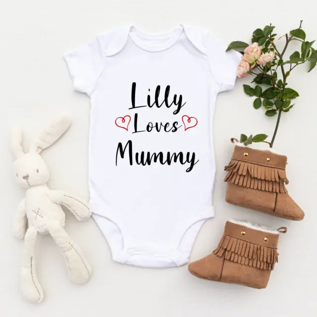 Happy Mother's Day 2024 Baby Grow Love Personalised Mummy Mum Baby Bodysuit Vest