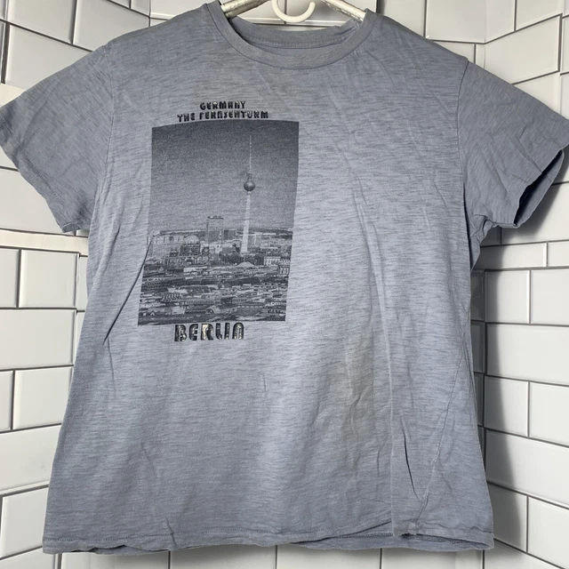 Free State Germany The Fernsehturm Shirt Mens Small Heathered Blue Cotton