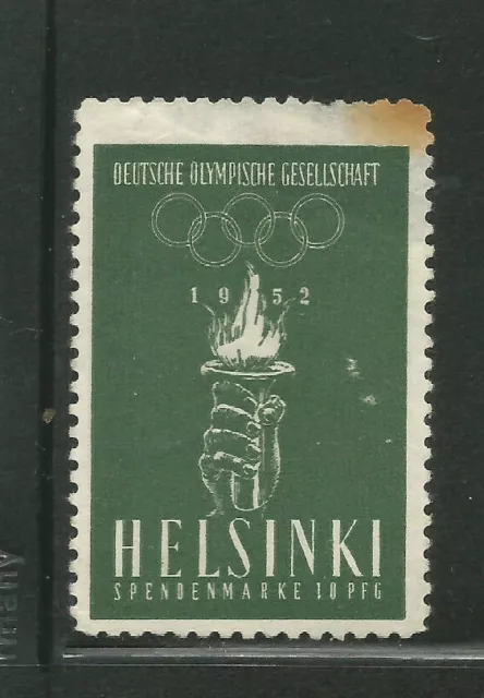 German 1952 Olympic Committee donation stamp/label (Helsinki)