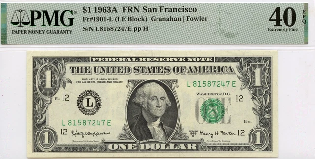 Set Of Two 1963 Federal Reserve Notes - Both With Epq & Graded By Pmg!