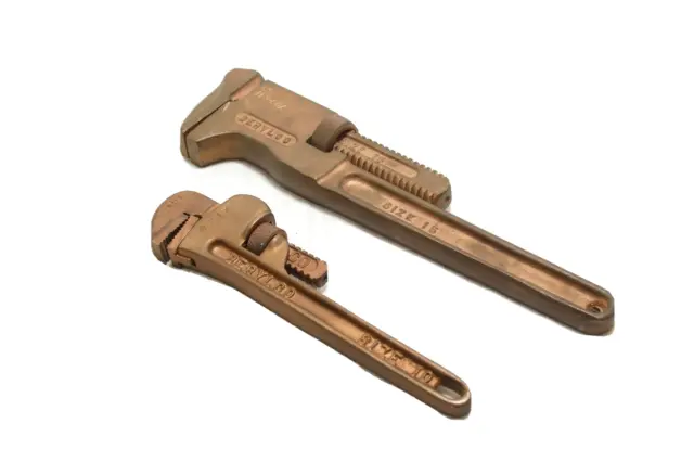 Berylco Size 10 10" & Size 15 15" Adjustable Non-Sparking Pipe Wrench