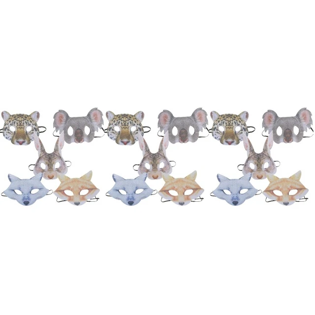 15 Pcs Plastic Animal Mask Miss Jungle Theme Party Masks Funny