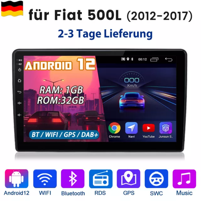 10"Android 12 Autoradio Für Fiat 500L 2012-2017 GPS Navi WIFI BT SWC DAB+ 2+32GB