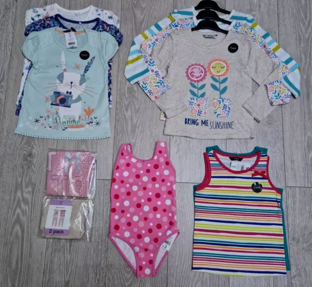 Pacchetto abiti estivi per ragazze età 4-5 anni magliette top pigiami NUOVE