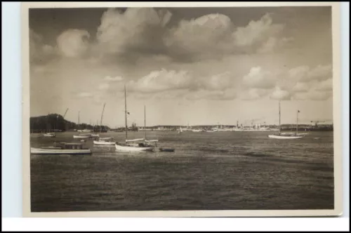 KIEL Förde Blick alte AK um 1932 Segelboote Schiffe