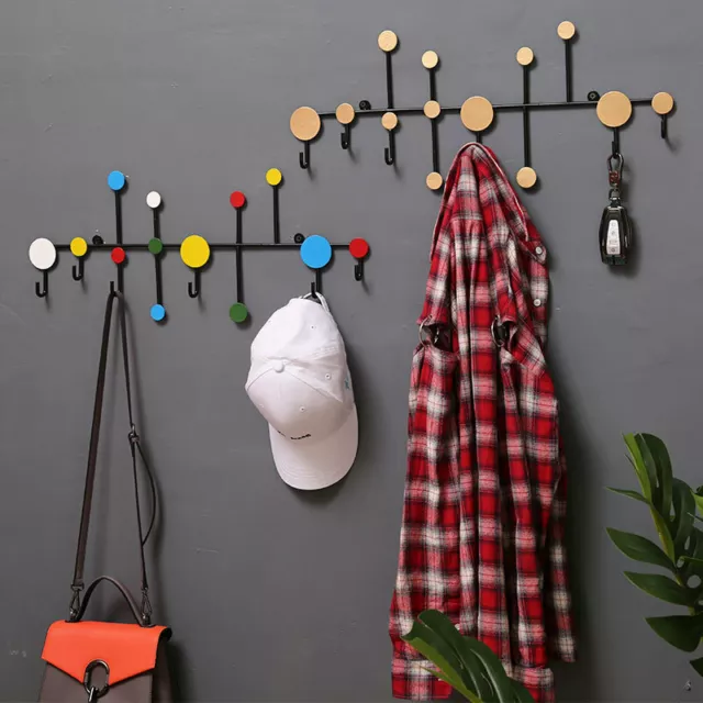 Classic Retro Rustic Coat Hat Iron Hooks Rail Rack Wall Mounted Multi-Purpose