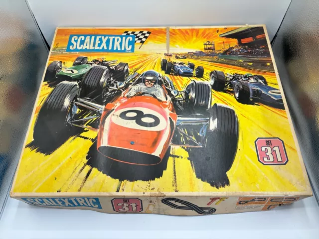 Scalextric Vintage Set 31 Boxed 1960's Two Race Cars, Instructions - FREE P&P