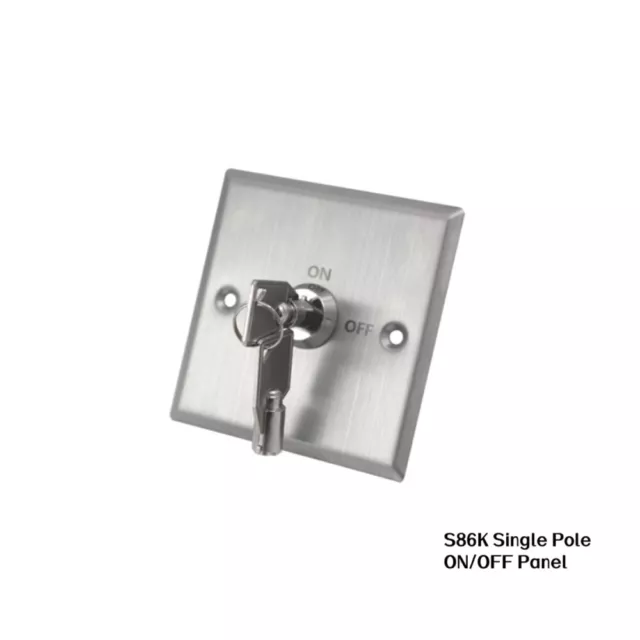 86*86 Stainless Steel Single/Double Pole Emergency Access Control Switch & Key