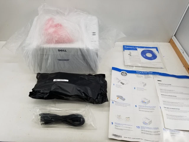 Dell Laser Printer 1100 Monochrome Toner Manual Disc Power cable NWOB Dell Laser Printer 1100 Monochrome Toner Manual Disc Power cable NWOB