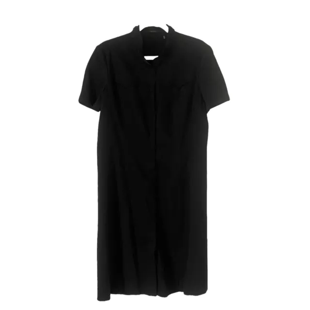 Elie Tahari Dress Womens 14 Black LInen Blend Short Sleeve Alexandra Dress Ladie