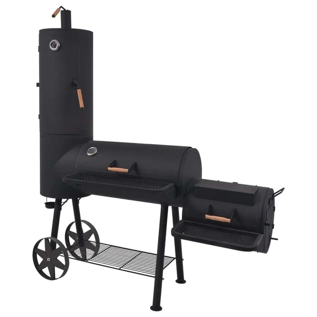 Barbecue au Charbon de Bois et Etagère Inférieure Noir Fumoir XXL/XXXL vidaXL