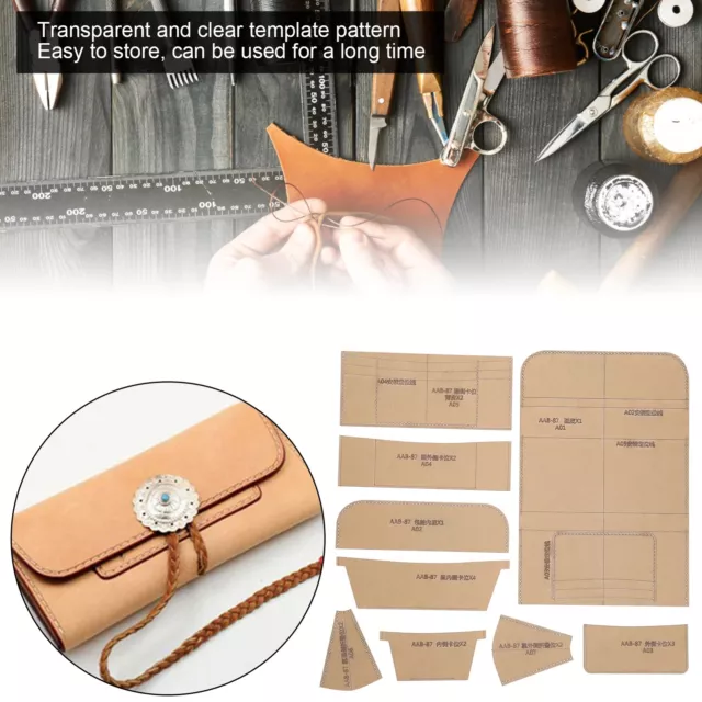 DIY Handicraft Acrylic Template Long Wallet Leather Pattern Design Template DXS