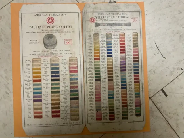 ca1920 American thread Co. Standard Colors  Manufacturing Salesman Sample Cards