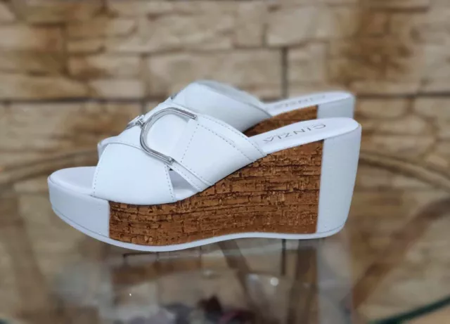 CIABATTE DONNA COMFORT Cinzia Soft In Pelle Made In Italy Bianco Iaf263347 Zeppa EUR 53 00 PicClick IT