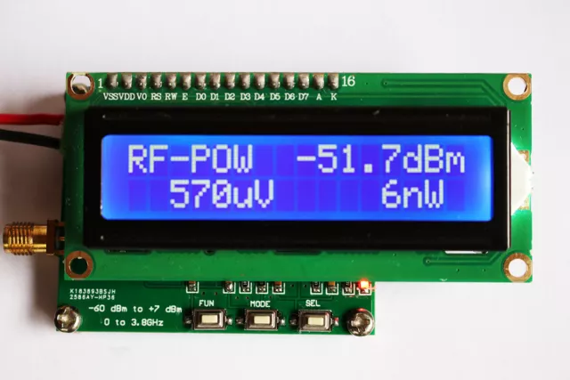 HP368 Digital RF Power Meter 50Hz~3.8GHz -60～+7 dBm 3