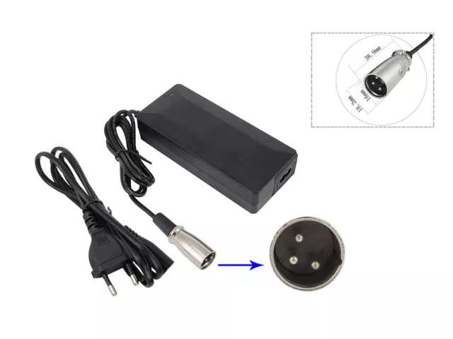 chargeur universel batterie vélo 42V 3A (5.5 x 2.1mm pin)