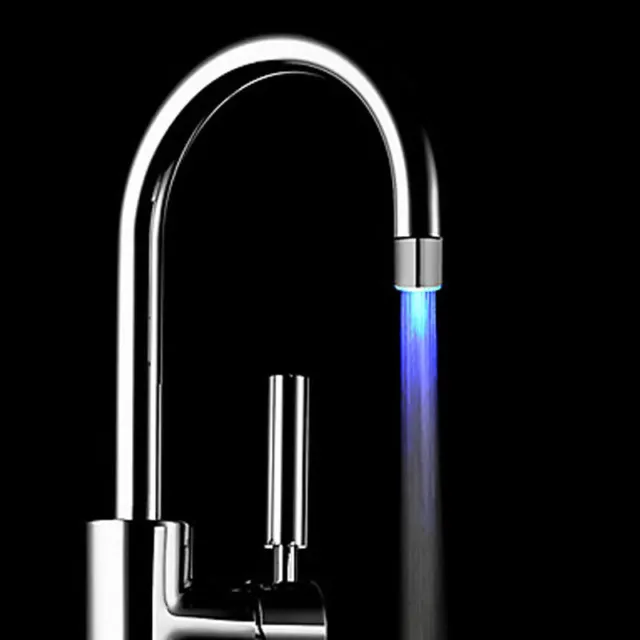 Temperature Sensing Glowing Led Bathroom Kitchen Faucet Light Tap Water-powered