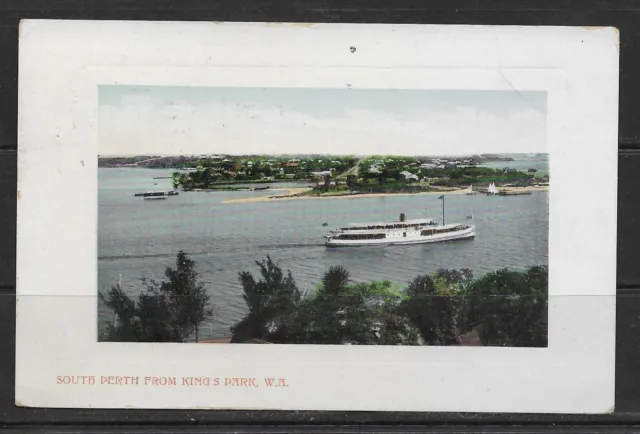 L5783 POSTCARD SOUTH PERTH FROM KINGS PARK WESTERN AUSTRALIA 1900s to England