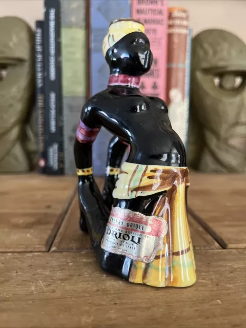 Drioli Ceramic African Woman Figural Liqueur Bottle (c. 1960’s)