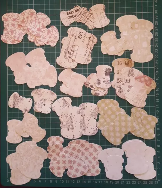 Eine Vielzahl von 60 gestanzten Walschwanz-Tabs für Etiketten, Journal-Seitenrand usw. 2 Größen