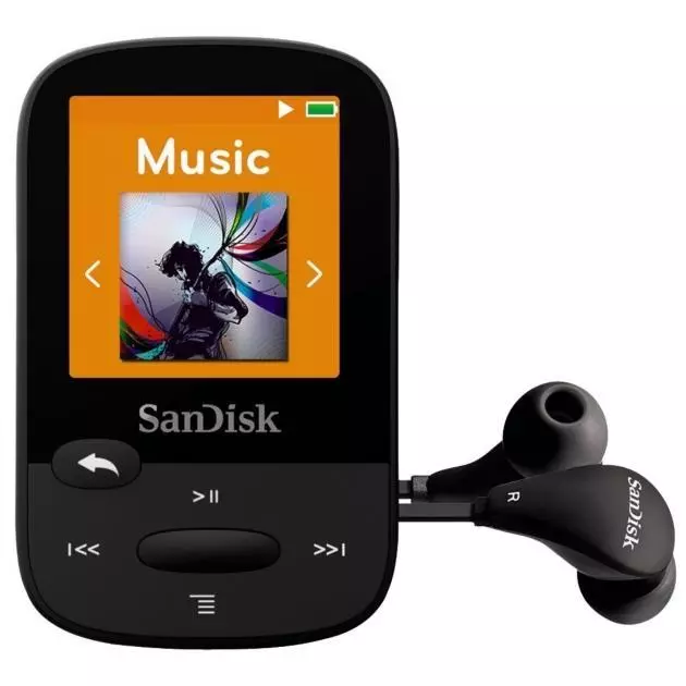 SanDisk Clip Sport 8GB Black MP3 Player With LCD Screen and MicroSDHC Card Slot