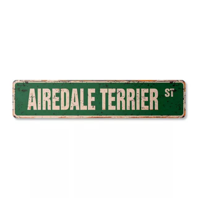 AIREDALE TERRIER Vintage Street Sign dog lover great pointing hunting