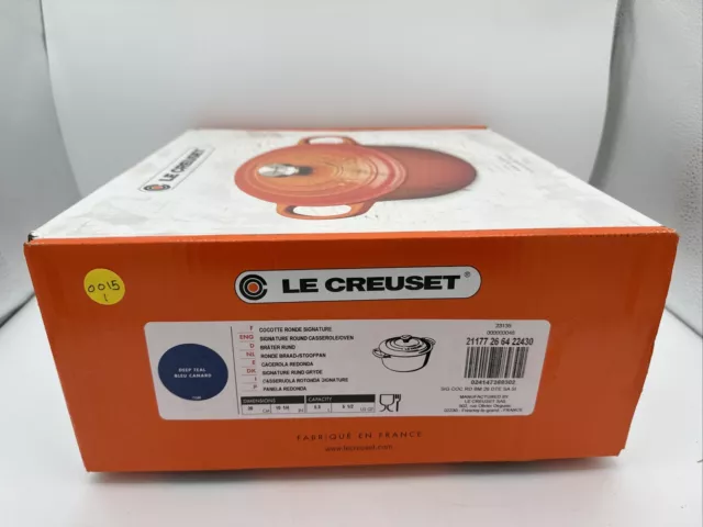 (0015) Horno holandés redondo Le Creuset Signature 5,5 qt - azulado profundo (LS2501-267DSS)