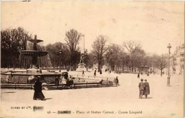 CPA NANCY Place and Statue Carnot Cours Leopold (680565)