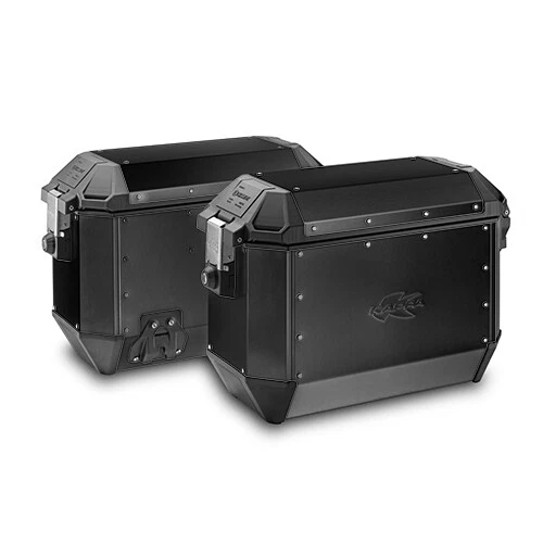 Valigia Laterale Set Alluminio kappa 36L K \' Missione Monokey Nero (2 Pezzo)