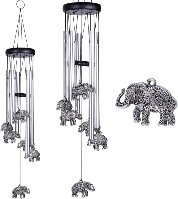 Outdoor Elephant Wind Chimes Indoor Decor - Pure Hand-Made Mobile Romantic Windc