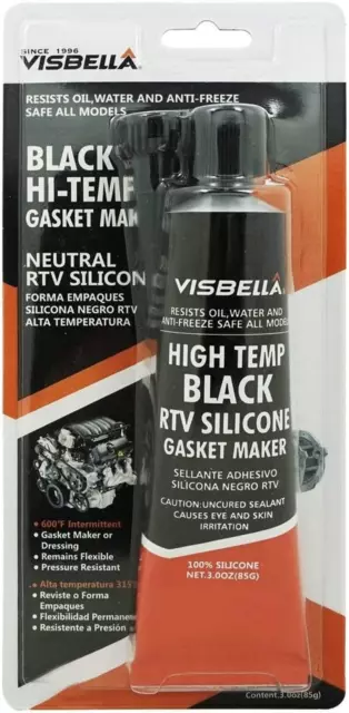 Visbella V363 Joint D'Étanchéité Hi-Temp Noir 85 Ml, Plastique 2