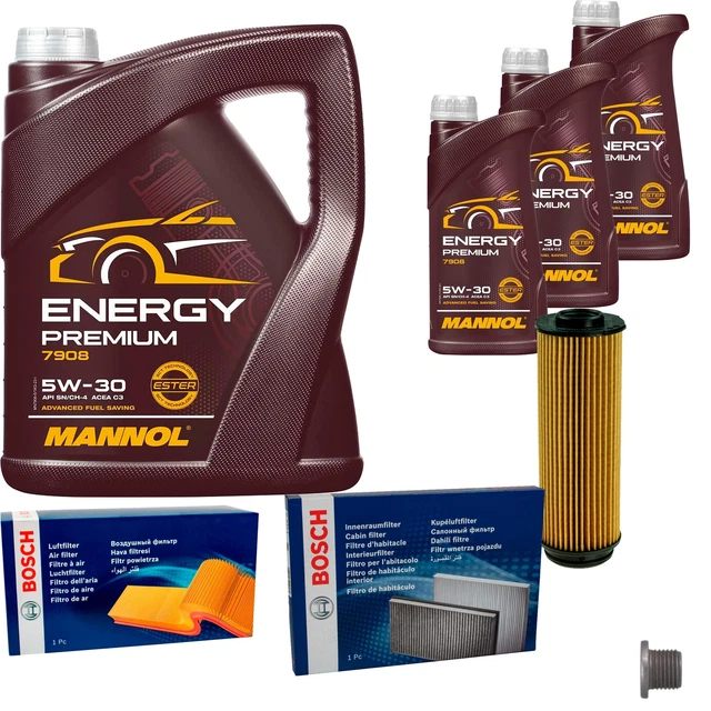 BOSCH Inspektionspaket 6 L MANNOL DieseL TDI 5W-30 Für Opel Vivaro Kasten 2.0