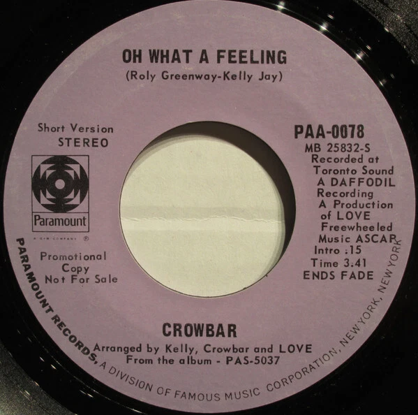 CROWBAR - OH What A Feeling - disque vinyle d'occasion 7 - H8100z EUR ...