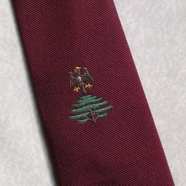 Tie Necktie Vintage Mens Crested Club Association Society BIRD TREE