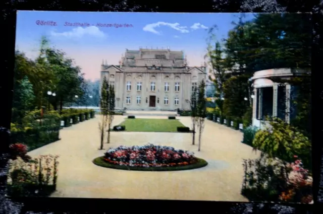 62366 AK Görlitz Konzerthalle Stadthalle Blick auf Park 1920