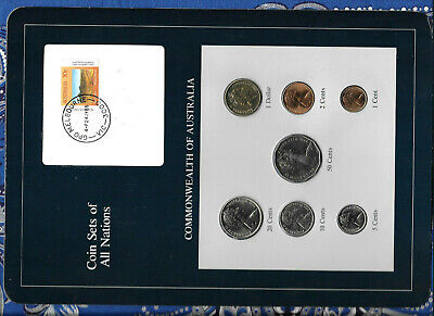 Coin Sets of All Nations Australia 50,20,10,5,2,1 cents 1984 1 dollar 1985  UNC