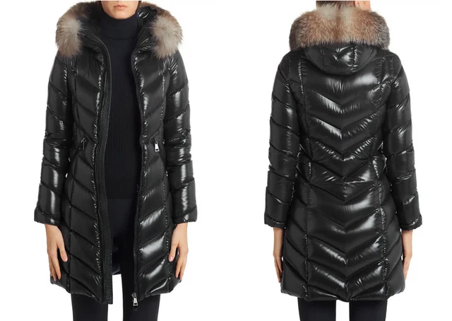 Fulmar hooded down puffer coat clearance with removable genuine fox fur trim