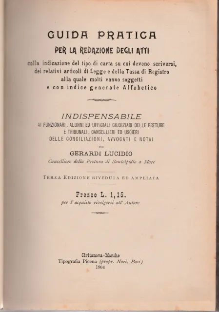 L. Gerardi Guida pratica per la redazione degli atti Civitanova Ma. 1904  L4328B