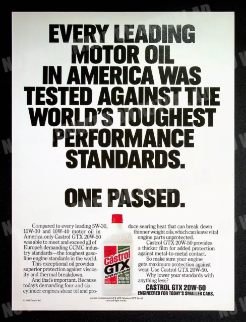 Castrol GTX Motor Oil 1992 Trade Print Magazine Ad Poster ADVERT