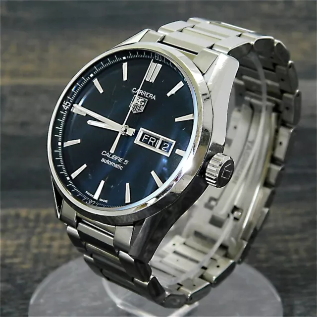 TAG Heuer CARRERA CALIBRE5 S. Steel WAR201A-1 Automatic Men Watch #W025 Rise-on