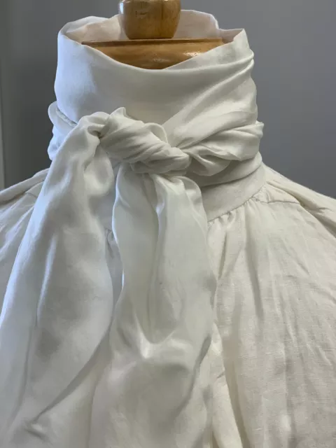 18th Century, Rev War Man's White 100% Silk Neckerchief Cravat - 14" X 72" - NEW