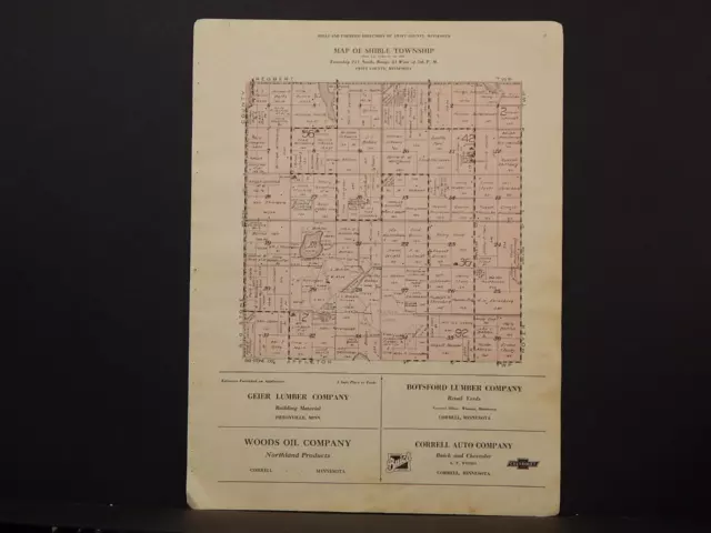 Minnesota Swift County Map Shible Township 1931 Y6#54