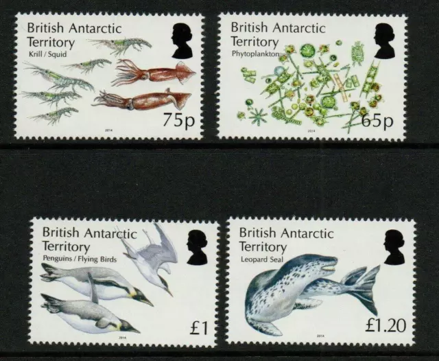 British Antarctic Territory 2014-Sg654-657 Antarctic Marine Food Web Mnh