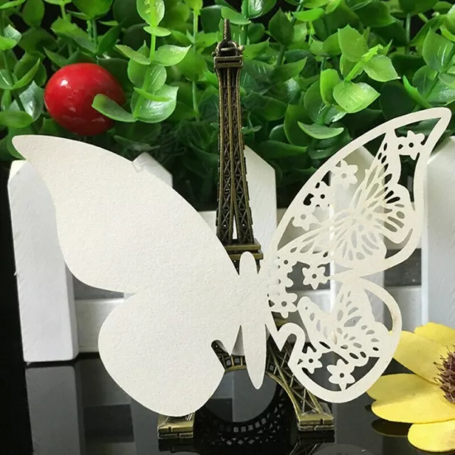 50x Butterfly Table Mark Laser Cut Wine Glass Name Place Card Wedding Chic Decor