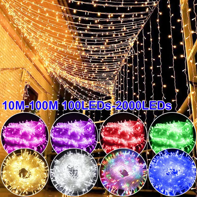 Christmas 100-2000LEDs Fairy LED String Lights Xmas Outdoor Decor AU Plug in AU